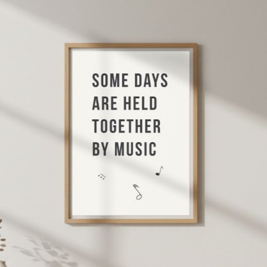 Poster Citation de musique douce. Mur de la chambre