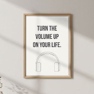 Poster Citation de musique motivante. Énergie positive