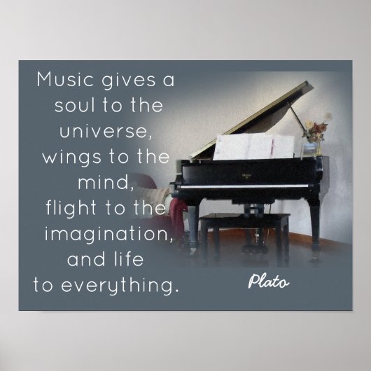 Poster Citation de musique - Plato - Art Print (Devant)