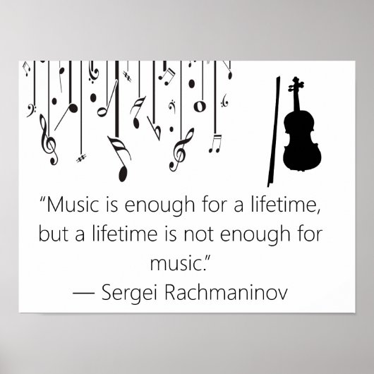 Poster Citation de musique Rachmaninoff (Devant)