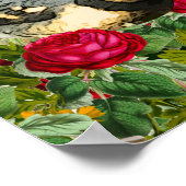 Poster Citation de musique, Rose et ornithologie, Violon  (Coin)