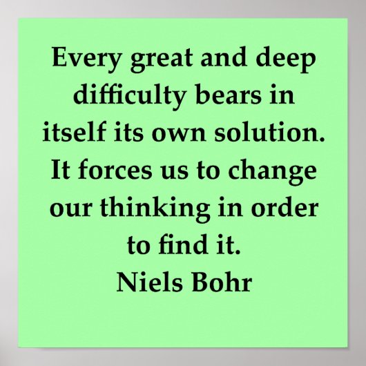 Poster citation de niels bohr (Devant)