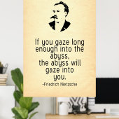 Poster Citation de Nietzsche si vous observez dans l'abîm (Bureau à domicile)
