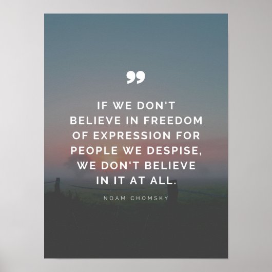 Poster Citation de Noam Chomsky sur la liberté d'expressi (Devant)