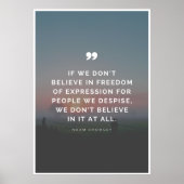 Poster Citation de Noam Chomsky sur la liberté d'expressi (Devant)