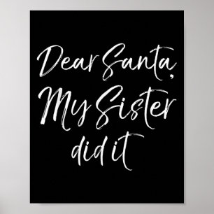 Poster Citation de Noël de Frère Amusant Cher Père Noël,