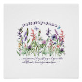 Poster Citation de nom personnalisé Papillon Fleur sauvag (Devant)