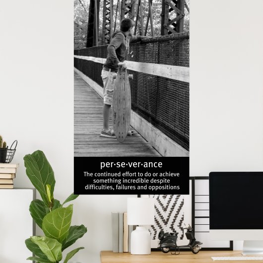 Poster Citation de persévérance longue (Bureau à domicile)