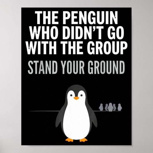 Poster Citation de pingouin drôle penseur indépendant arc (Devant)