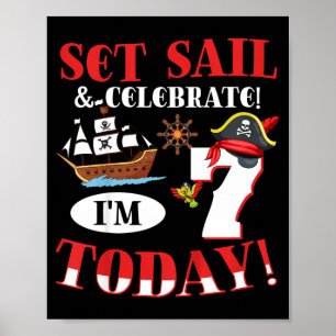Poster Citation de pirate pour l'anniversaire de 7 ans d'