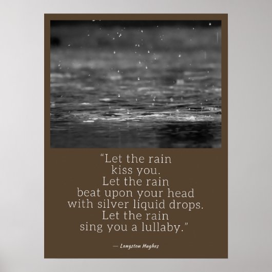 Poster Citation de pluie de Langston Hughes (Devant)
