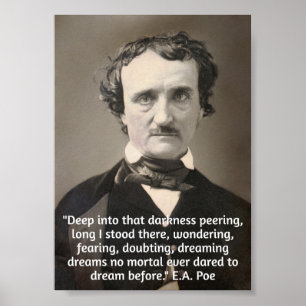 Poster Citation de Poe on Darkness and Dreams