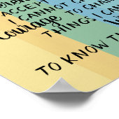 Poster Citation de prière Sérénité sur la conception de b (Coin)