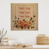 Poster Citation de prière Shema Israel - Hébreu et anglai (Cuisine)