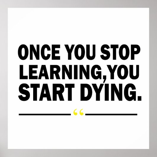 Poster Citation de professeur d'apprentissage motivant (Devant)