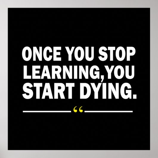 Poster Citation de professeur d'apprentissage motivant (Devant)