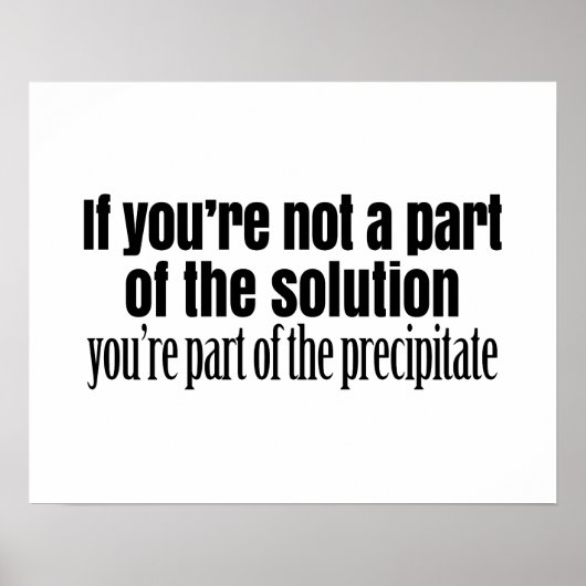 Poster Citation de professeur de chimie amusante (Devant)