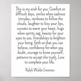 Poster Citation de Ralph Waldo Emerson - c'est mon souhai