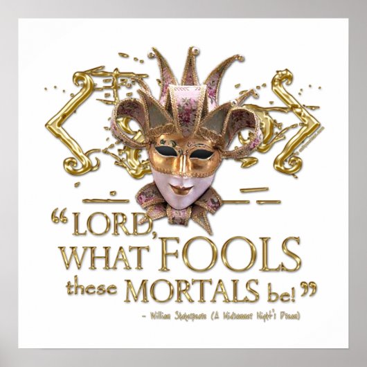 Poster Citation de rêve de la nuit d'été (version or) (Devant)