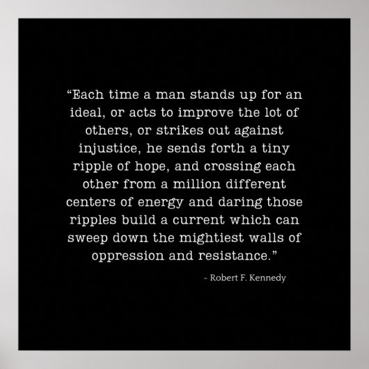 Poster Citation de RFK Ripple of Hope (Devant)