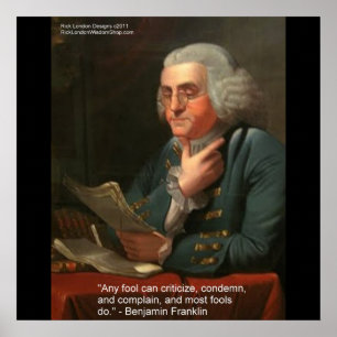 Poster Citation de sagesse de Ben Franklin "Impressions d