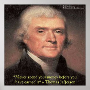 Poster Citation de sagesse de Thomas Jefferson "Dépenser