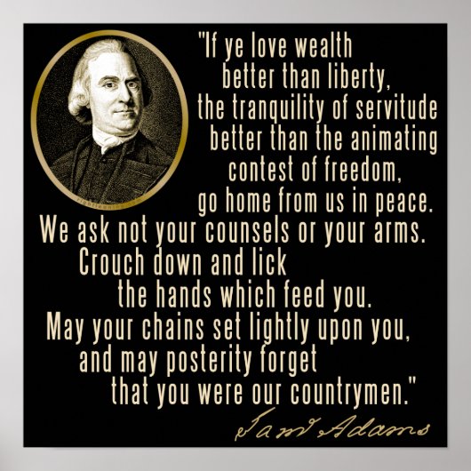 Poster Citation de Samuel Adams (Devant)