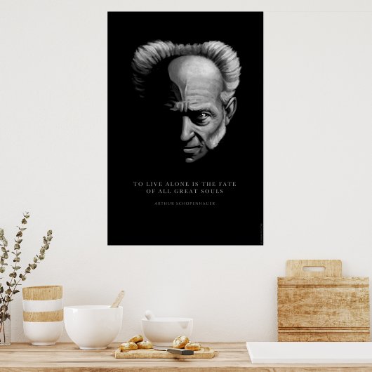 Poster Citation de Schopenhauer : Vivre seul (Cuisine)