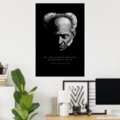 Poster Citation de Schopenhauer : Vivre seul (Bureau à domicile)