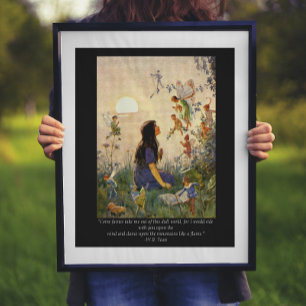 Poster Citation de Secrets et Yeats de fées Vintage