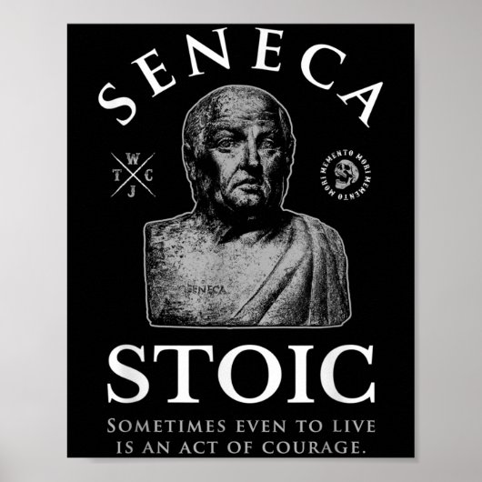 Poster Citation de Seneca "acte de courage" (Devant)