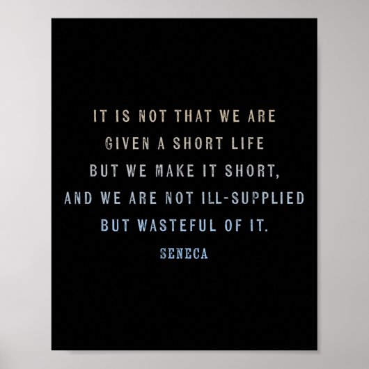 Poster Citation De Seneca Sur La Valorisation Du Temps Et (Devant)