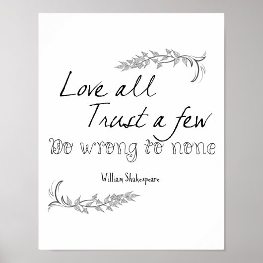 Poster Citation de Shakespeare (Devant)
