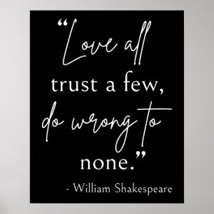 Poster Citation De Shakespeare - Amour, Confiance Et Erre