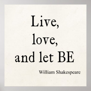 Poster Citation de Shakespeare Live, Love and Let Be Cote
