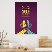 Poster Citation de Shakespeare : Pour toi-même être vrai (Cuisine)