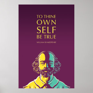 Poster Citation de Shakespeare : Pour toi-même être vrai