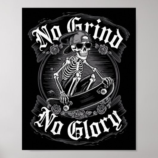 Poster Citation de skateboardeur Pas de routine, pas de g (Devant)