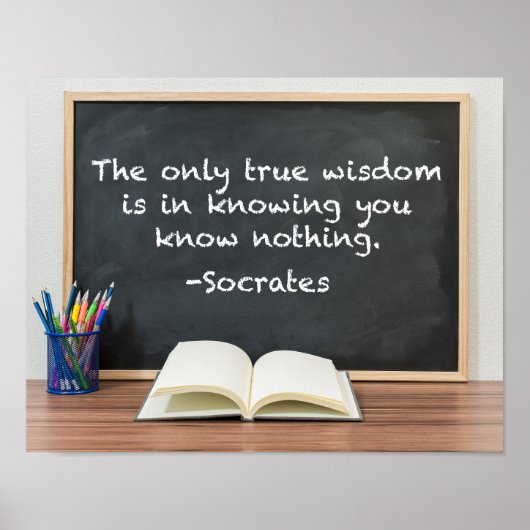 Poster Citation de Socrate sur la véritable sagesse Philo (Devant)