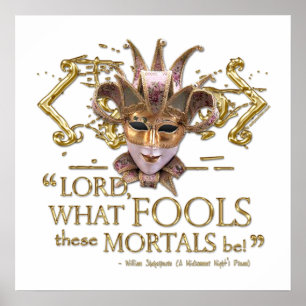 Poster Citation de songe d'une nuit d'été (version d'or)