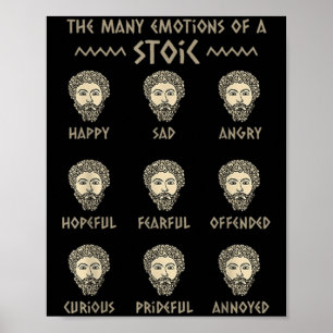 Poster Citation de stoïcisme masculin Marcus Aurelius Phi