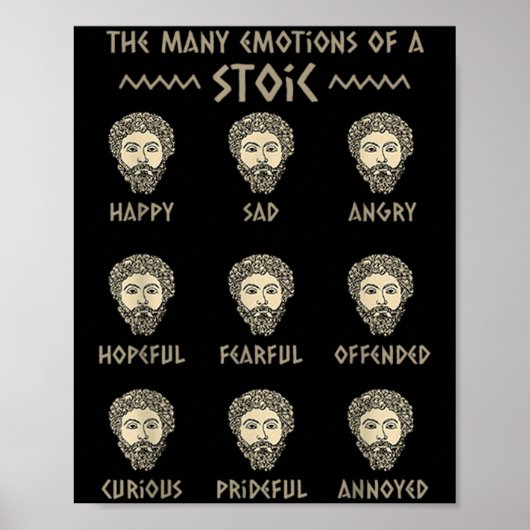 Poster Citation de stoïcisme masculin Marcus Aurelius Phi (Devant)
