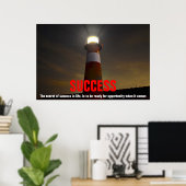 Poster Citation de succès du phare Inspiration (Bureau à domicile)