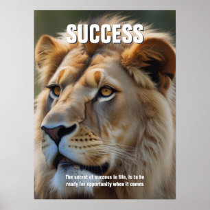 Poster Citation de succès Lion Inspiration