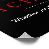 Poster Citation de succès Lion noir et blanc (Coin)