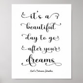 Poster Citation de succès Motivation quotidienne Noir Bla (Devant)