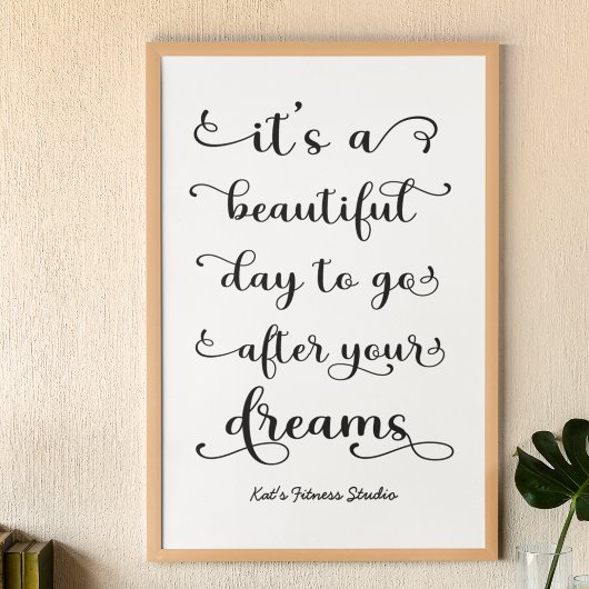 Poster Citation de succès Motivation quotidienne Noir Bla