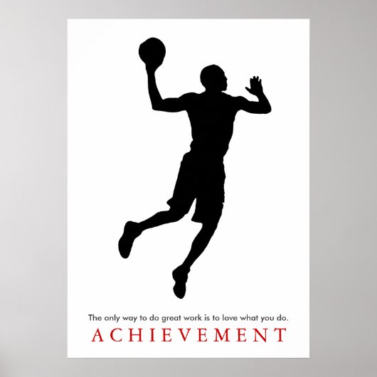 Poster Citation de succès Motivational Basketball Joueur (Devant)