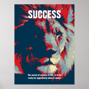 Poster Citation de succès Pop Lion Inspiration