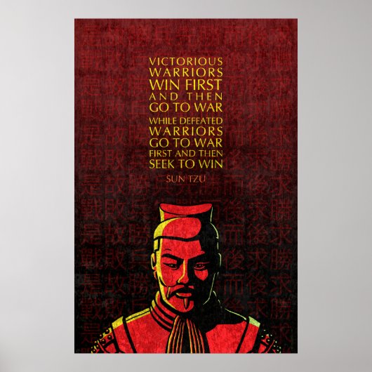 Poster Citation de Sun Tzu : Guerriers victorieux et vain (Devant)